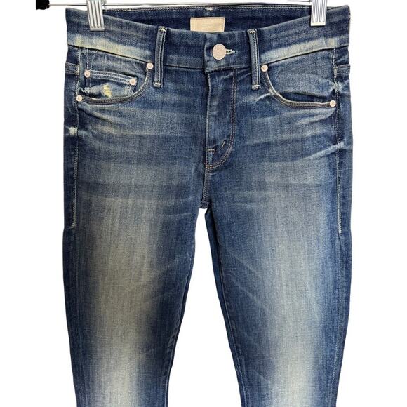 Mother NWOT The Looker In Double Trouble Wash Skinny Light Fading Denim Size 25 - Picture 4 of 16